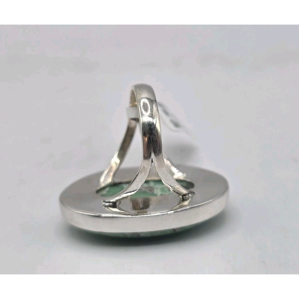 Genuine Green Variscite Oval Ring Size 6.5 Sterling Silver Bezel Set NWT - Picture 7 of 10